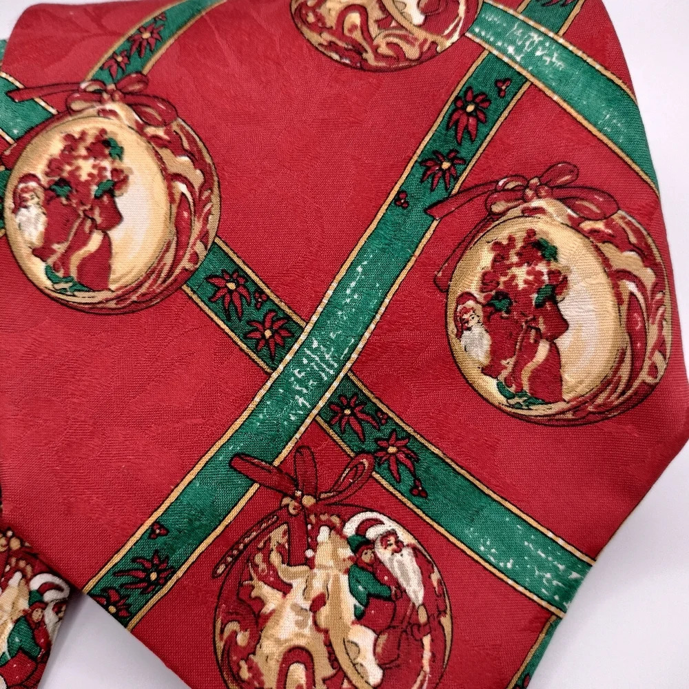 Parisian Robert Talbott Men's Tie Silk Hand Sewn Italy Christmas Santa Holiday - Picture 2 of 10